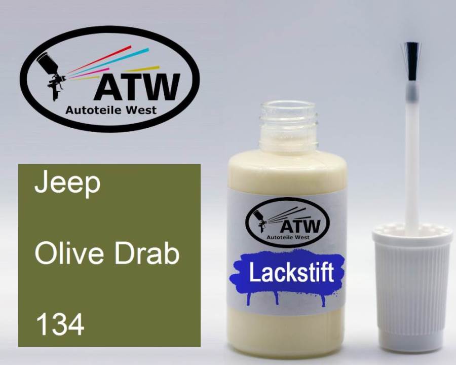 Jeep, Olive Drab, 134: 20ml Lackstift, von ATW Autoteile West.